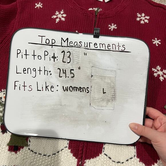 VTG y2k women's red Croft & Barrow Ugly Knit Full Zip Cardigan Christmas Sweater - Picture 6 of 6